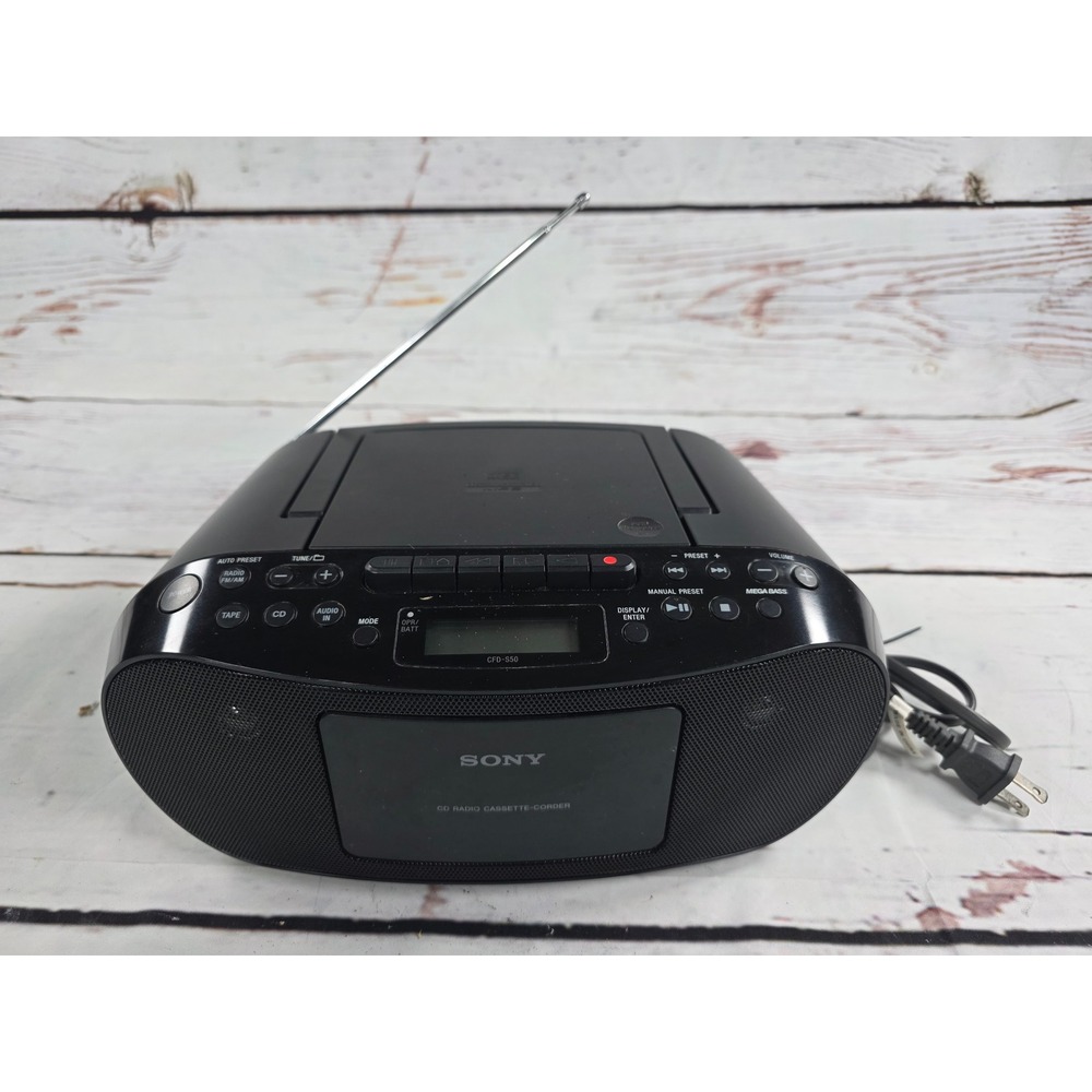Sony CFD-S50 Portable CD Player Cassette Radio Black Personal Audio System